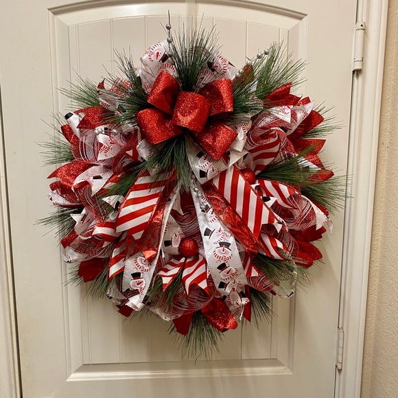 Other - Red & White candy cane Christmas Wreath